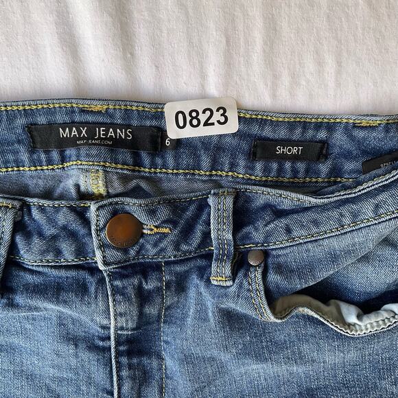 MAX Jeans Women’s Waxed Jeans Denim Shorts size 6, Blue - Picture 8 of 10